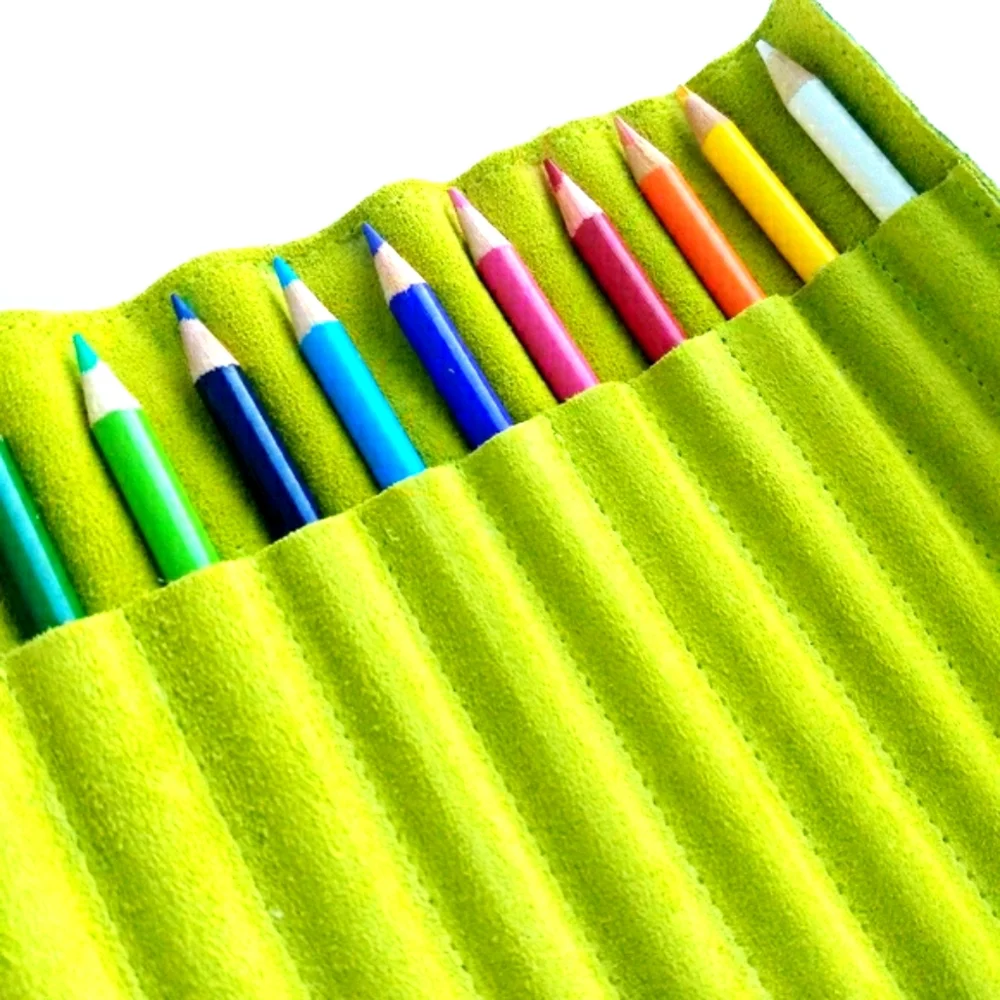 ARTIST Pencils Color Set Travel Case Drawing Bright Lime Suede